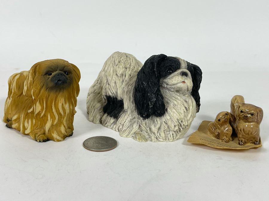 Pair Of Italian Shih Tzu Dog Breed Sculptures 2.5H And Hagen-Renaker Dog Mini Figurines [Photo 4]