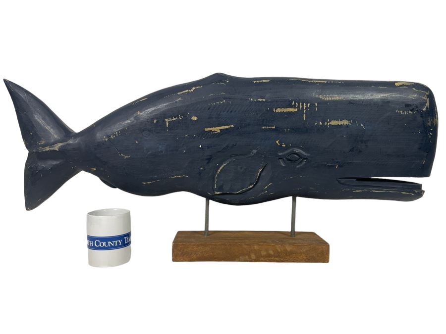 Large Decorative Whale Sculpture 33W X 15H