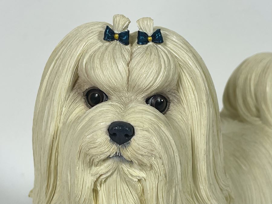 Maltese Shih Tzu Dog Breed Sculpture Titled “Muffin” By The Danbury Mint 9W X 8H [Photo 5]