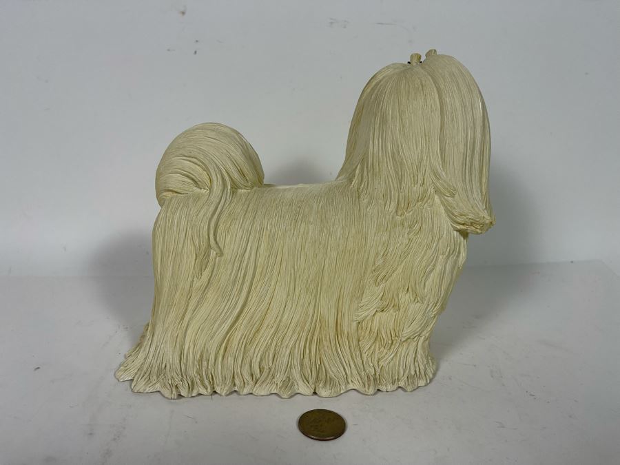 Maltese Shih Tzu Dog Breed Sculpture Titled “Muffin” By The Danbury Mint 9W X 8H [Photo 6]
