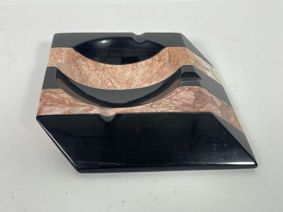 Vintage Art Deco Carved Stone Ashtray 6W [Photo 5]