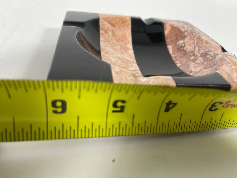 Vintage Art Deco Carved Stone Ashtray 6W [Photo 7]