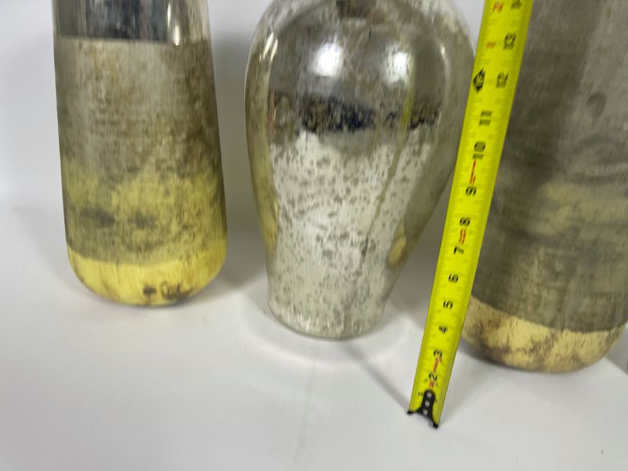 Three Silver And Gold Tone Vases Largest Is 18H [Photo 6]