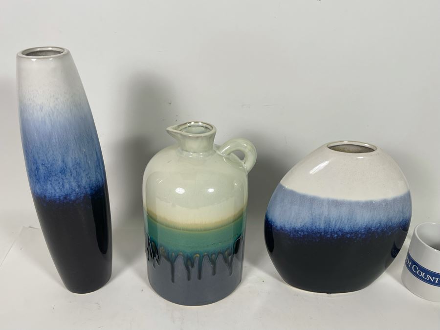 Two Glazed Vases And Jug With Handle [Photo 5]