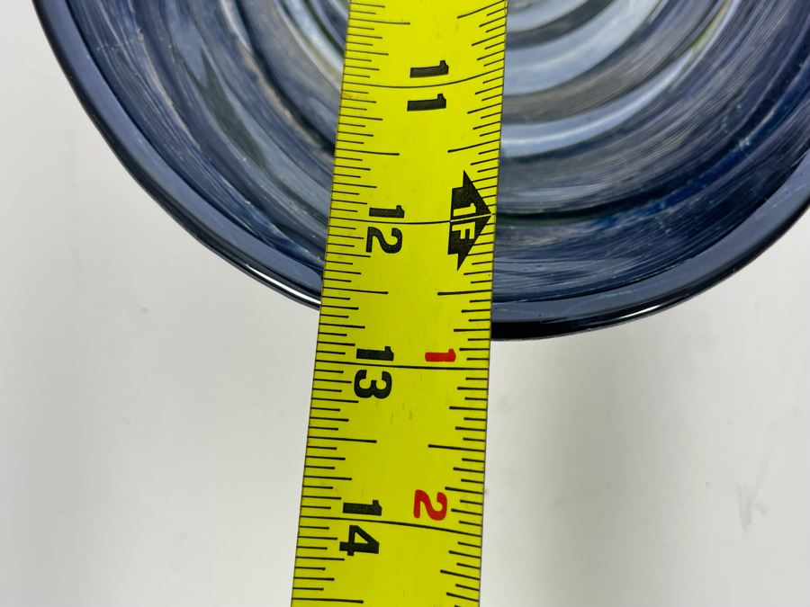 Pair Of Blue Tone Glass Bowls 13 And 15W [Photo 8]