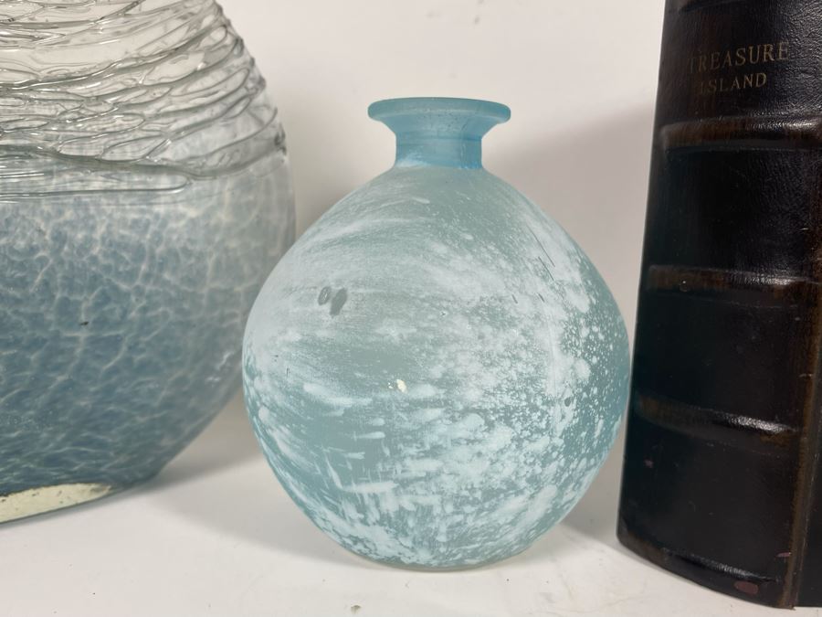 Nautical Home Decor Lot Featuring Glass Bottles And Treasure Island Faux Book Safe [Photo 6]