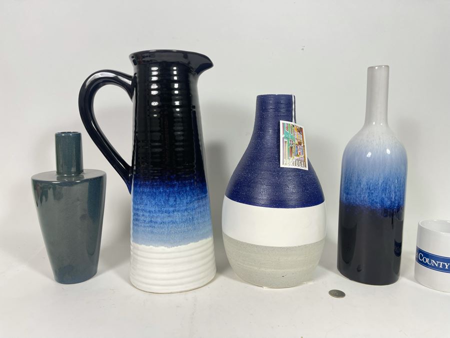 Three Vases And Tall Pitcher 14”H [Photo 2]