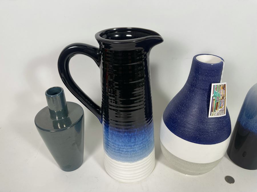 Three Vases And Tall Pitcher 14”H [Photo 5]