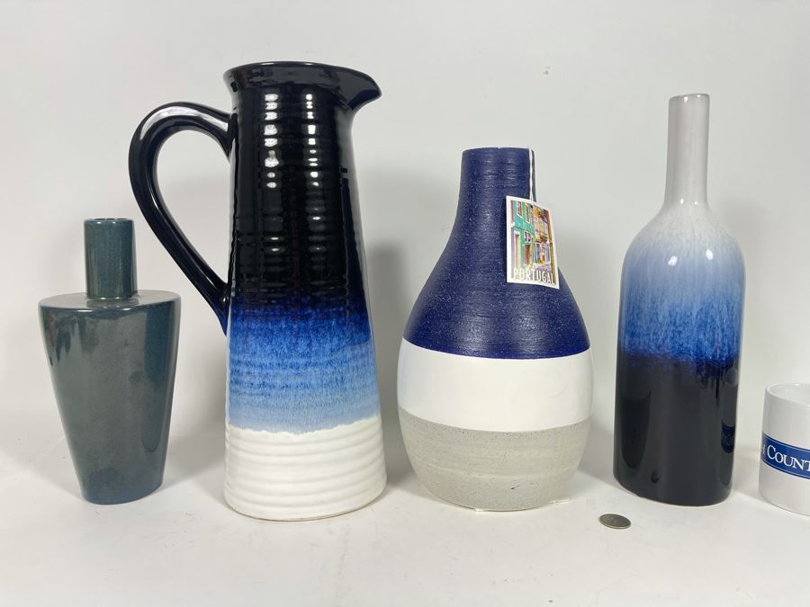 Three Vases And Tall Pitcher 14”H [Photo 3]