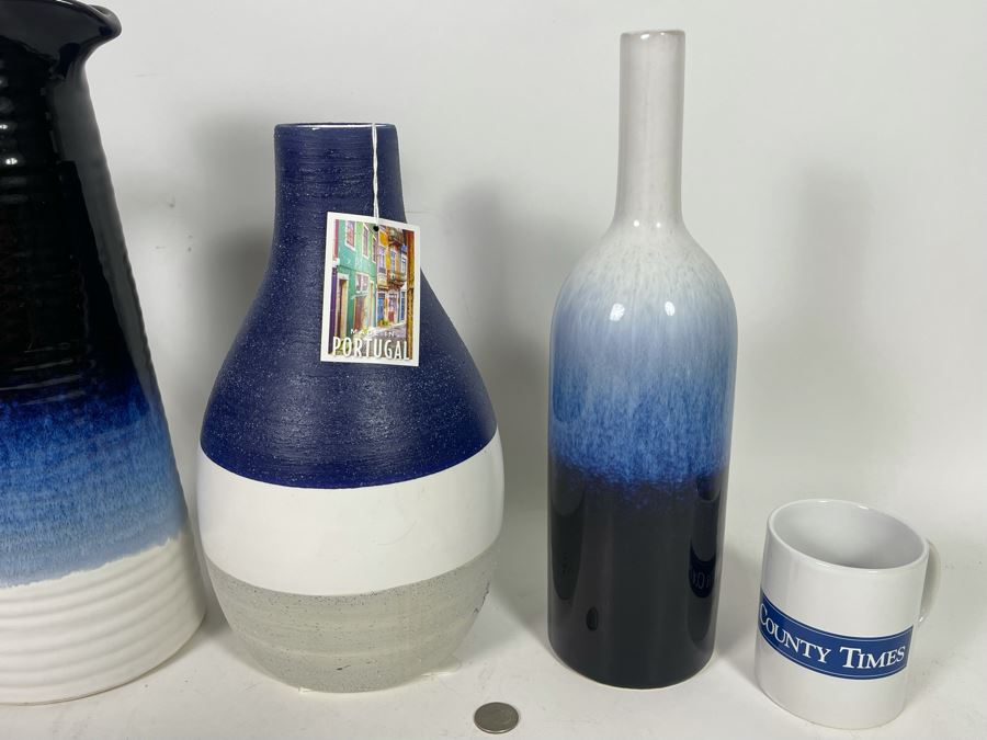 Three Vases And Tall Pitcher 14”H [Photo 8]