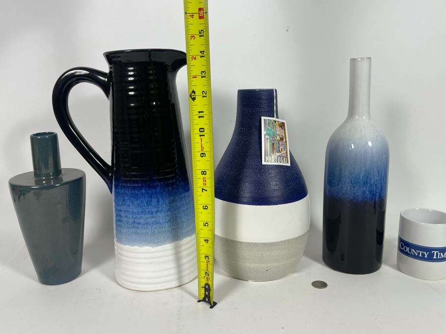 Three Vases And Tall Pitcher 14”H [Photo 9]