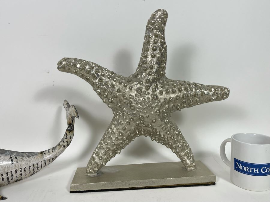 Decorative Metal Whale And Starfish Sculptures [Photo 3]