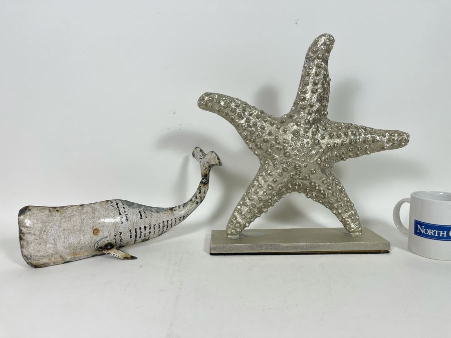 Decorative Metal Whale And Starfish Sculptures [Photo 2]