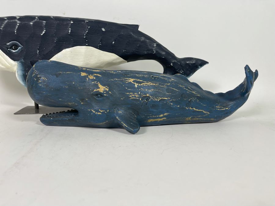 Pair Of Decorative Whale Sculptures 24”L [Photo 5]