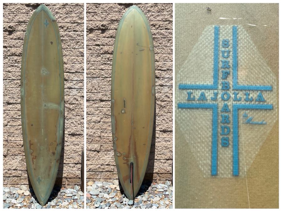 Vintage Surfboards La Jolla Shaped by Bear Mirandon 99”L X 21”W [Photo 1]