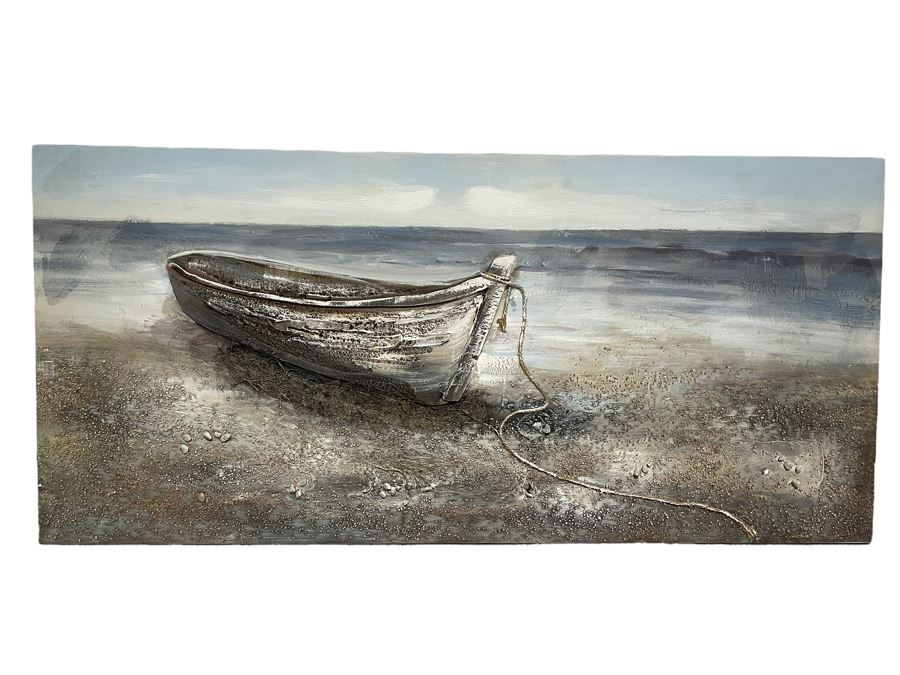 Ocean Boat 3-D Canvas Print 27 X 60