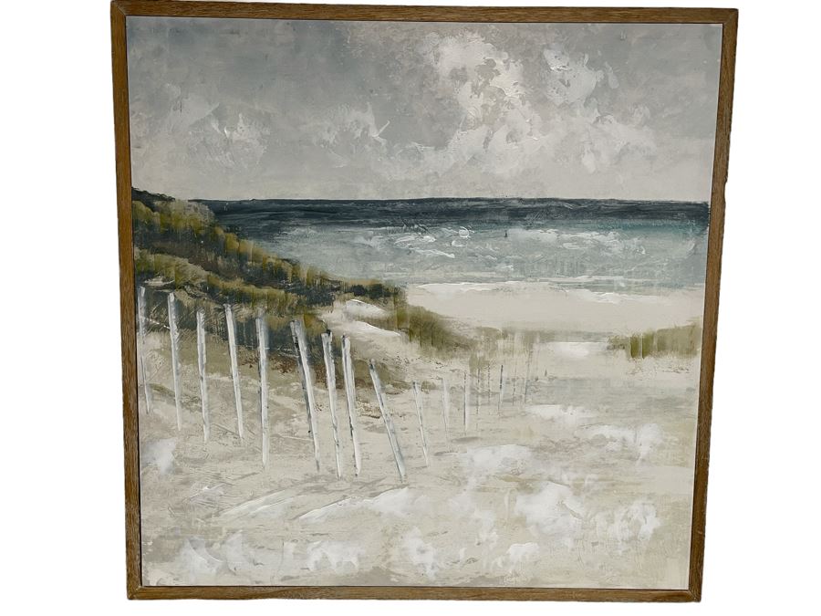 Vintage Beach Scene Canvas Print 31.5 X 31.5 [Photo 1]