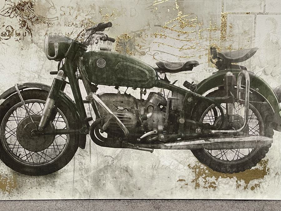 Vintage Motorcycle Canvas Print 36W X 24H [Photo 4]