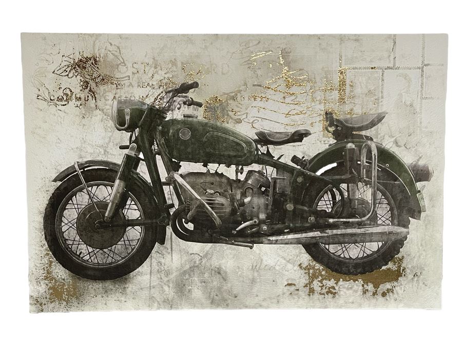 Vintage Motorcycle Canvas Print 36W X 24H [Photo 1]
