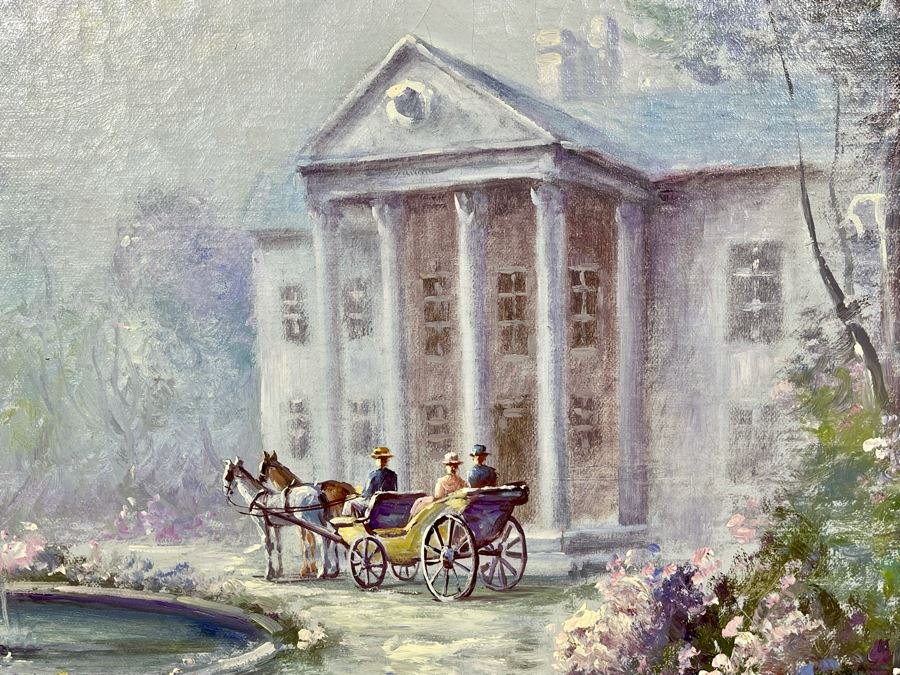 Original Painting By F. Raffael 20 X 24 In Gilt Wooden Frame 32 X 28 [Photo 6]