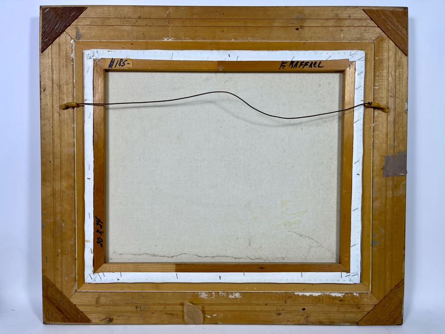 Original Painting By F. Raffael 20 X 24 In Gilt Wooden Frame 32 X 28 [Photo 12]