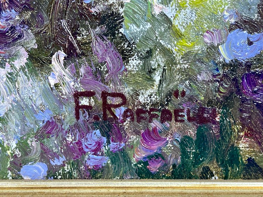 Original Painting By F. Raffael 20 X 24 In Gilt Wooden Frame 32 X 28 [Photo 10]