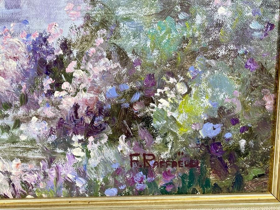 Original Painting By F. Raffael 20 X 24 In Gilt Wooden Frame 32 X 28 [Photo 9]