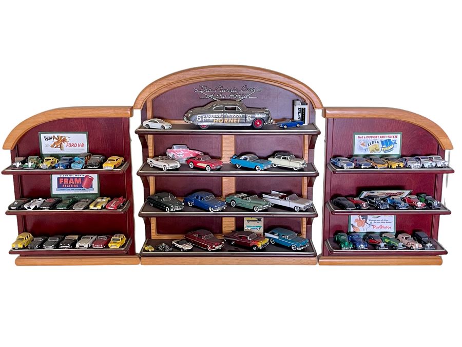 The Classic Cars Of The Fifties Display Shelving With Various Cars - See Photos
