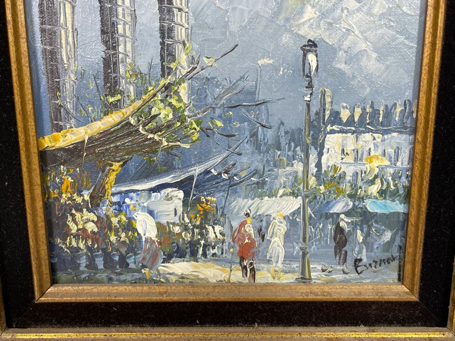 Original Artwork 8 X 10 Signature Illegible In Gilt Wooden Frame 15 X 17 [Photo 5]