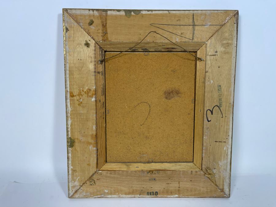 Original Artwork 8 X 10 Signature Illegible In Gilt Wooden Frame 15 X 17 [Photo 7]