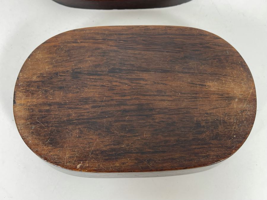 Vintage Chinese Wooden Box With Carved Man Figure 4W X 6D [Photo 9]