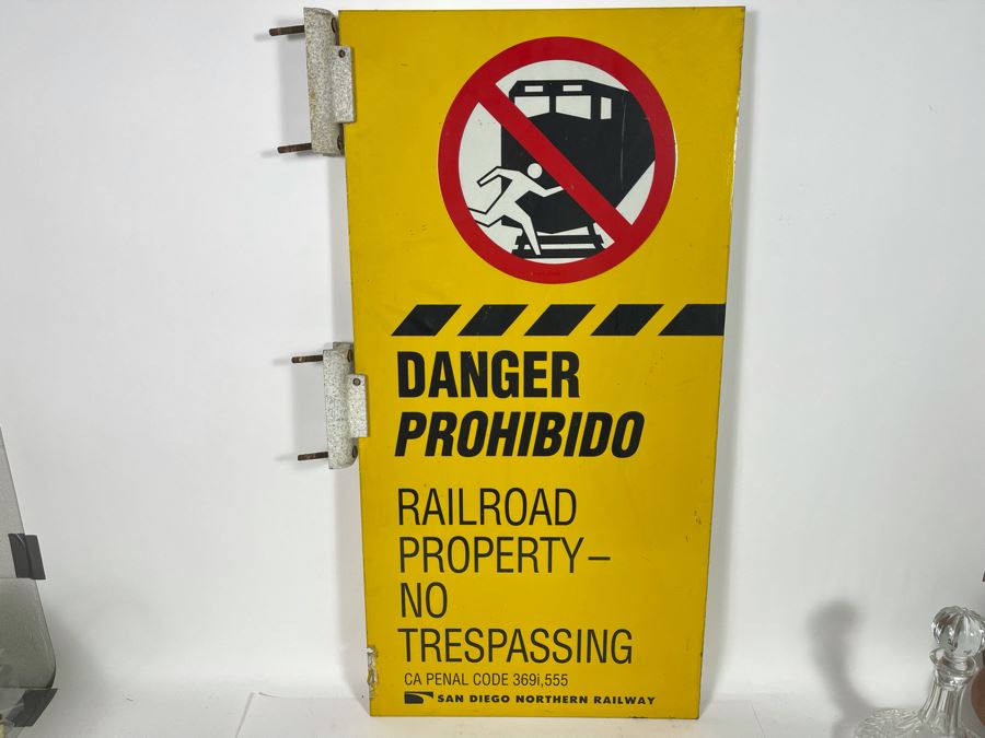 Two-Sided Metal Danger Railroad Crossing Sign 18W X 36H [Photo 3]
