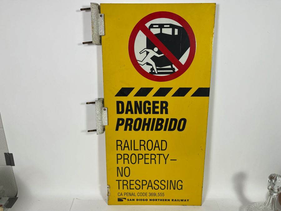 Two-Sided Metal Danger Railroad Crossing Sign 18W X 36H [Photo 2]
