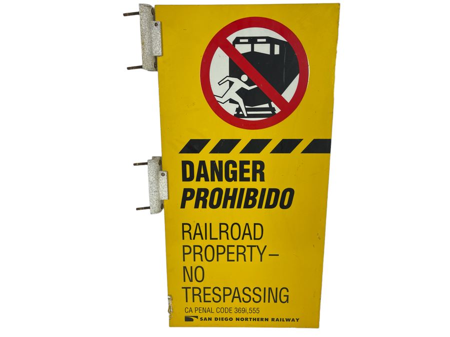 Two-Sided Metal Danger Railroad Crossing Sign 18W X 36H [Photo 1]