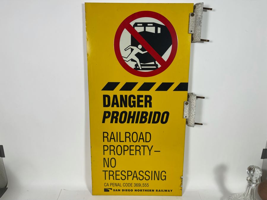 Two-Sided Metal Danger Railroad Crossing Sign 18W X 36H [Photo 4]