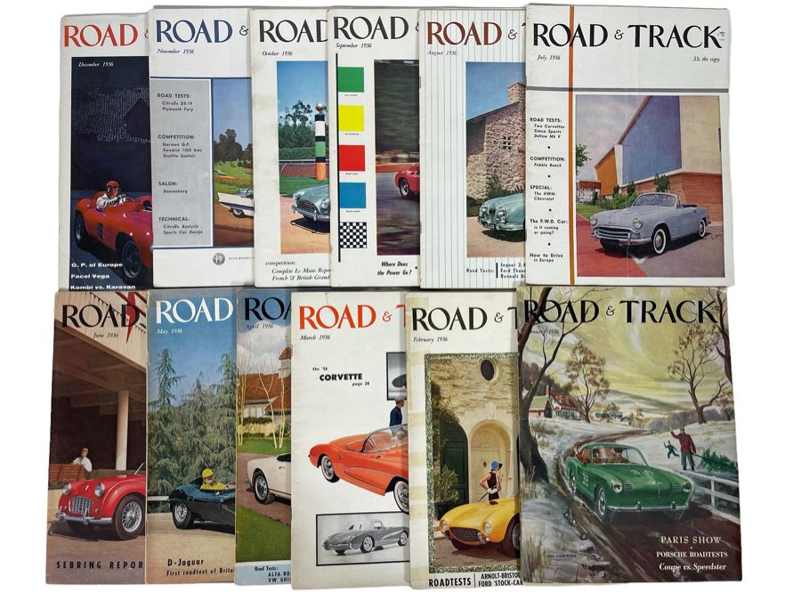 Vintage 1956 Road & Track Magazines - See Photos [Photo 1]