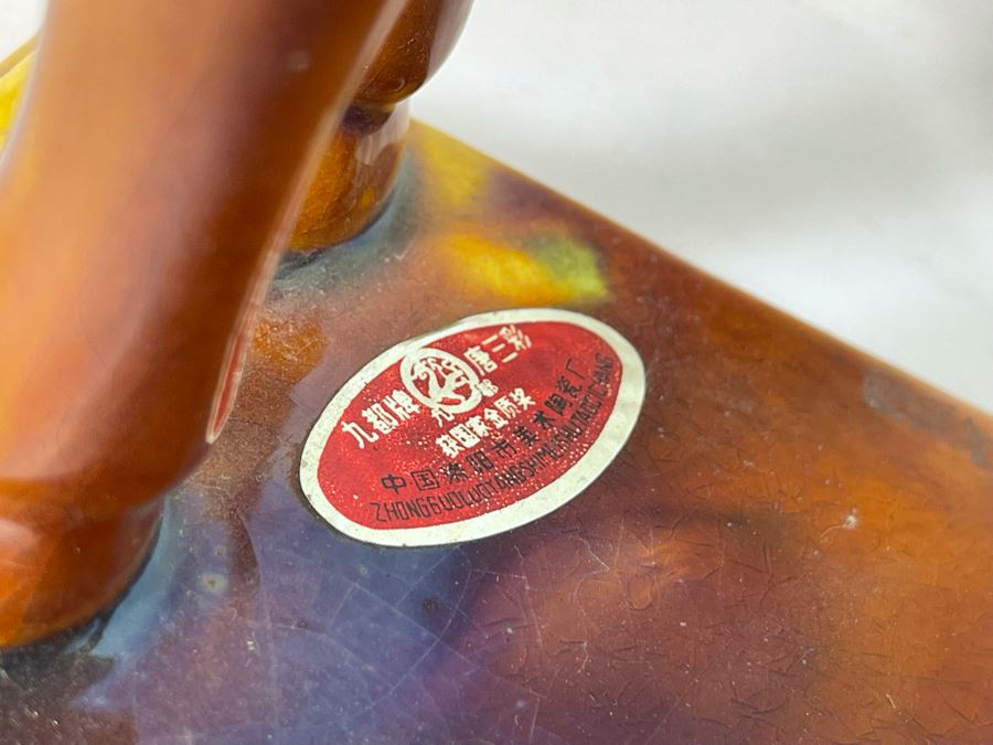 Pair Of Vintage Chinese Tang Sancai Glazed Ceramic Camels 9H And 12H [Photo 6]