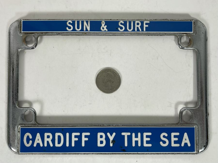 Sun & Surf Cardiff By The Sea Motorcycle License Plate Frame [Photo 3]