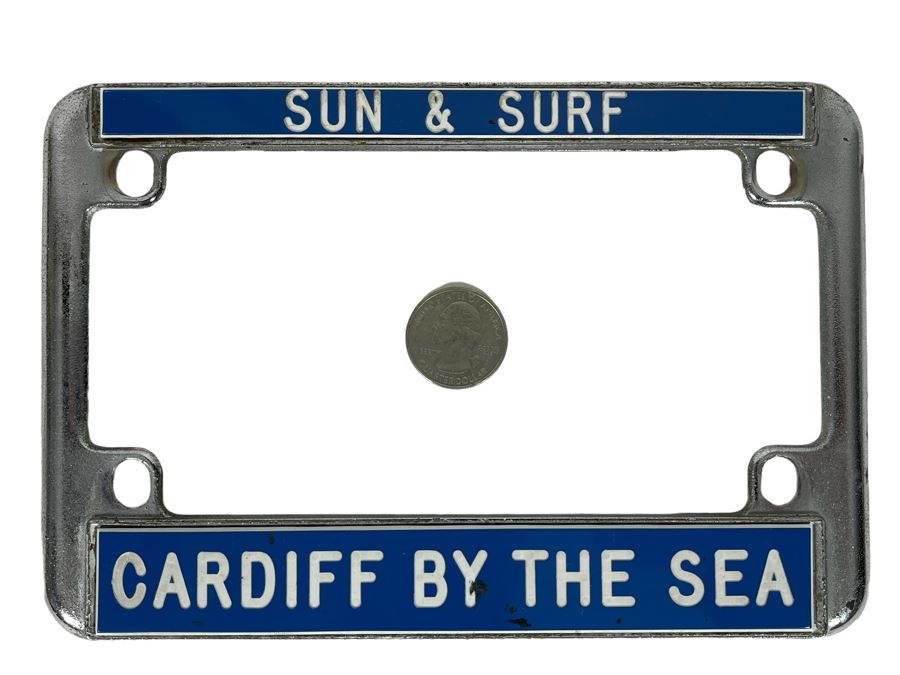 Sun & Surf Cardiff By The Sea Motorcycle License Plate Frame [Photo 1]