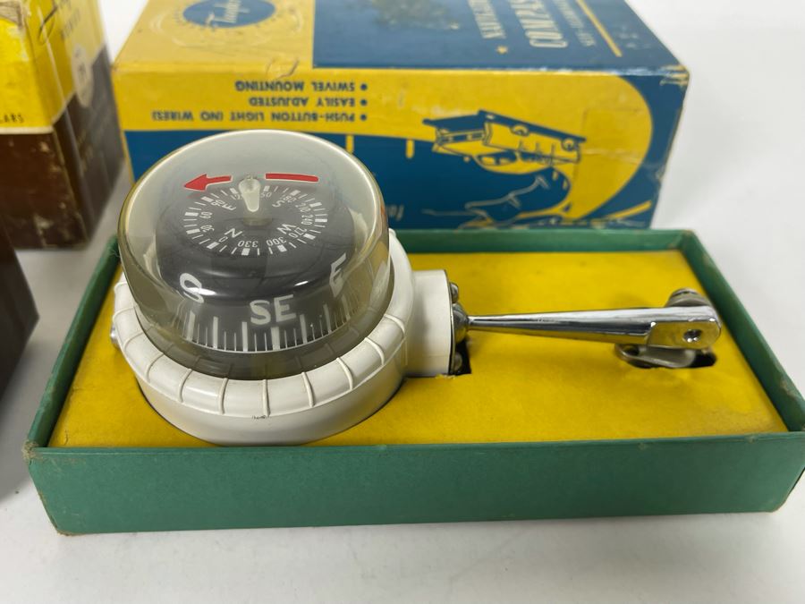Pair Of Vintage Automobile Compasses With Original Boxes Airguide Nomad No 79 Deluxe And Taylor Navigator Compass No 2957 [Photo 7]