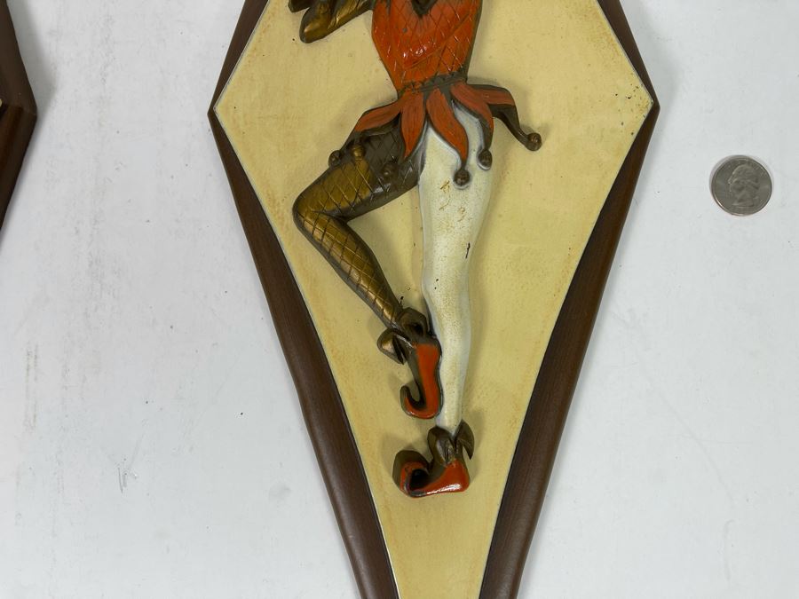 Pair Of Mid-Century Burwood Jester Wall Plaques 22H [Photo 6]