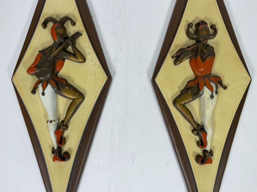 Pair Of Mid-Century Burwood Jester Wall Plaques 22H [Photo 4]