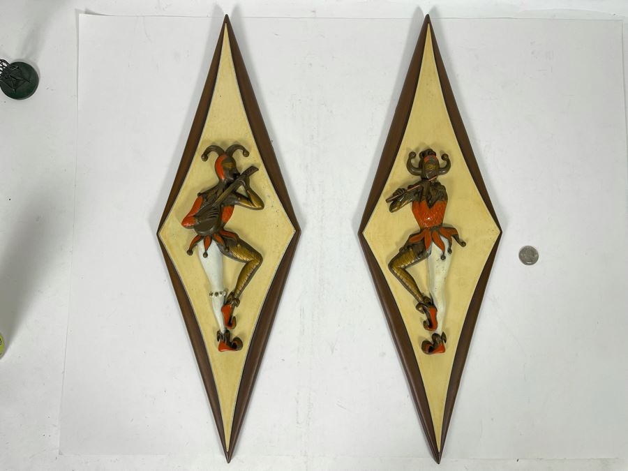 Pair Of Mid-Century Burwood Jester Wall Plaques 22H [Photo 2]