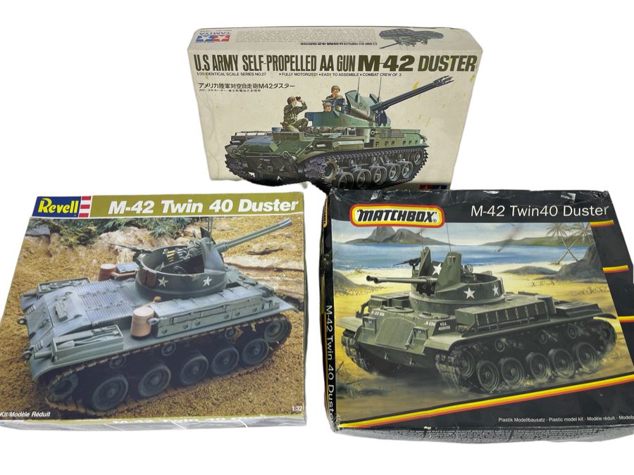 (3) New Old Stock M-42 Twin 40 Duster Tank Models
