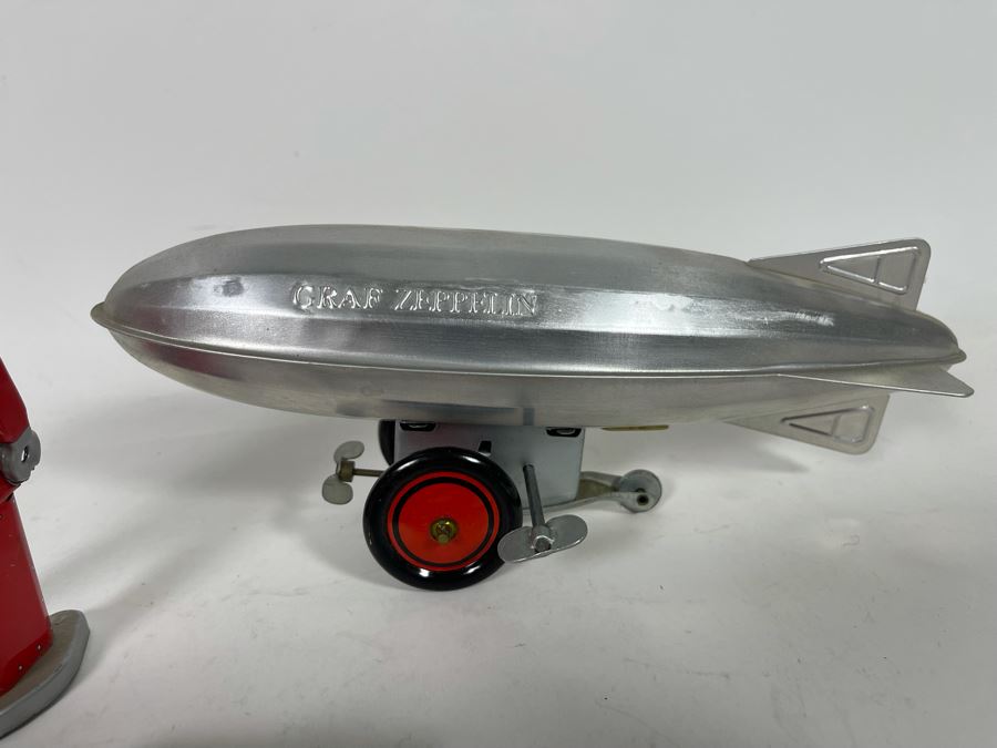 Various Toys Including Wind-Up Schylling Robot, Tanks And Graf Zepplin [Photo 11]