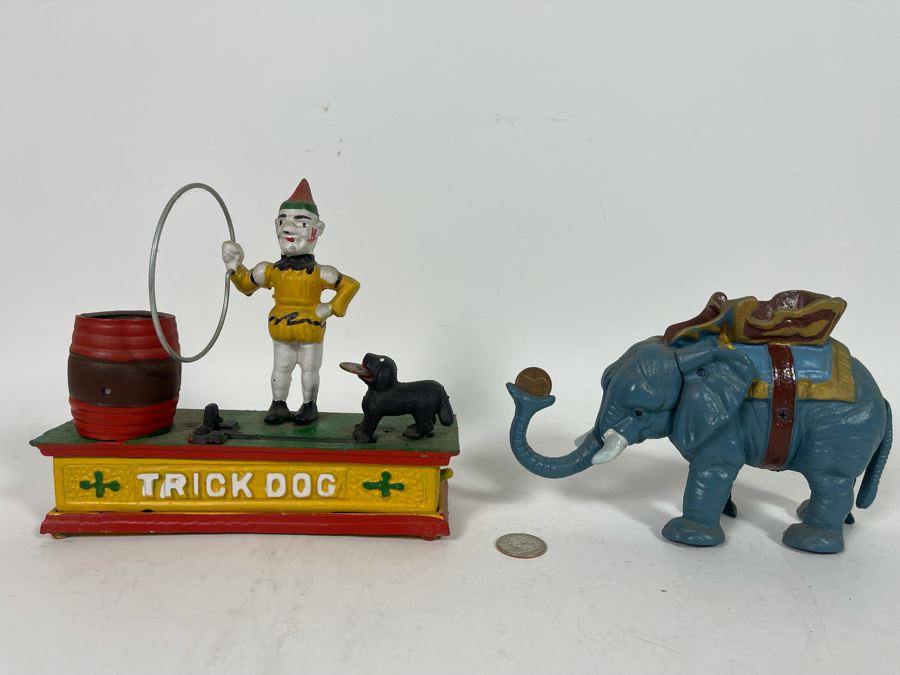 Pair Of Reproduction Cast Iron Mechanical Banks 8W [Photo 2]