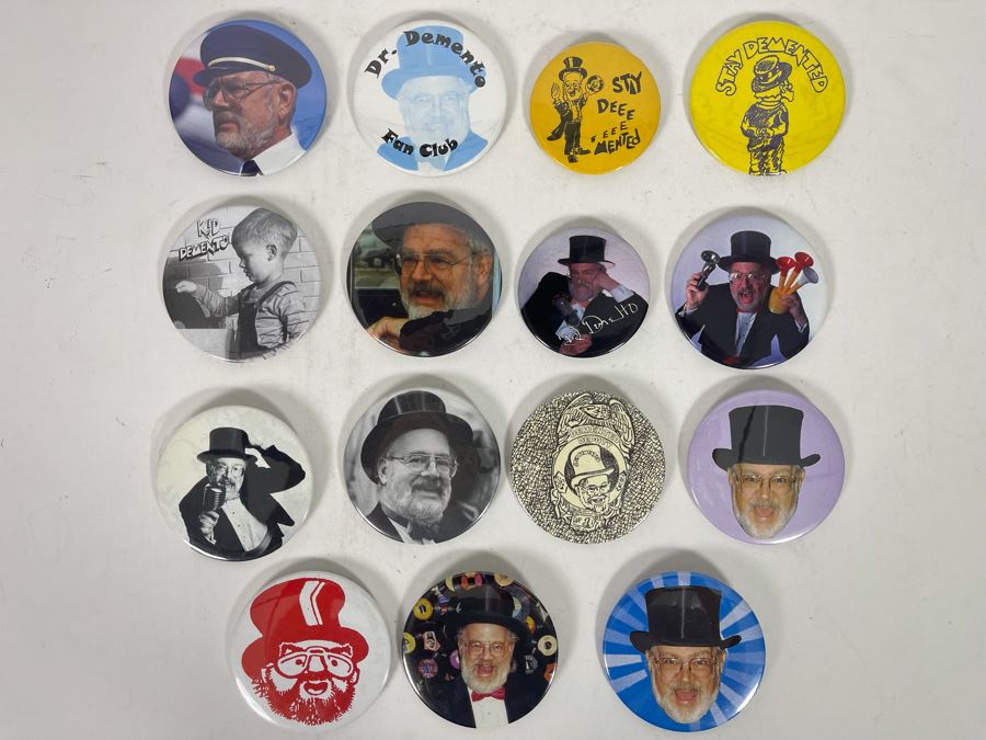 Vintage Dr. Demento Button Collection