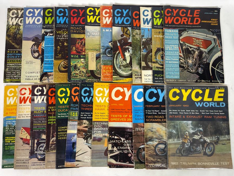 Vintage Cycle World Motorcycle Magazines 1962 & 1963 - See Photos [Photo 2]