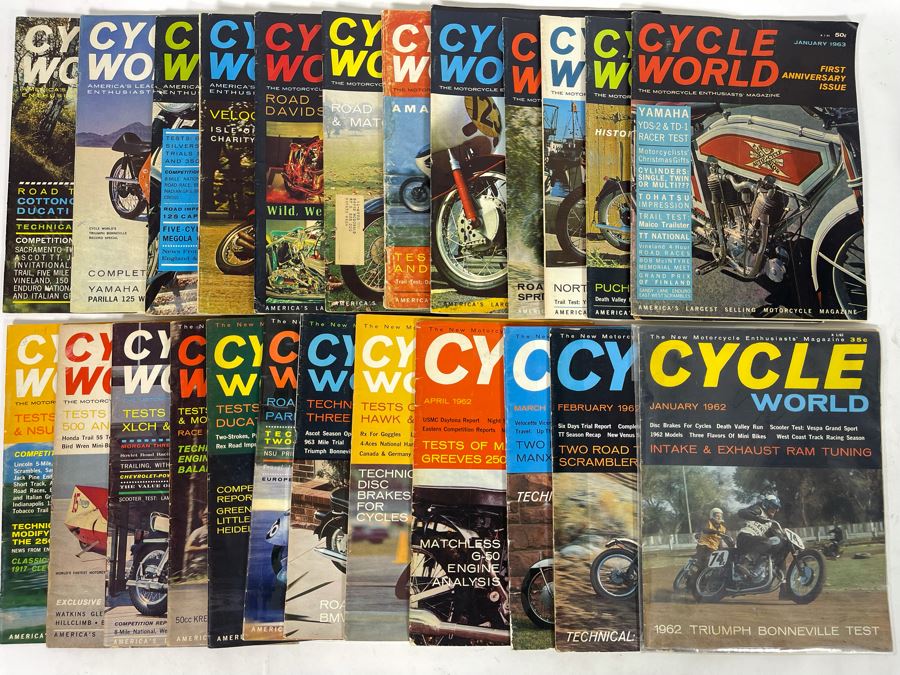 Vintage Cycle World Motorcycle Magazines 1962 & 1963 - See Photos [Photo 4]