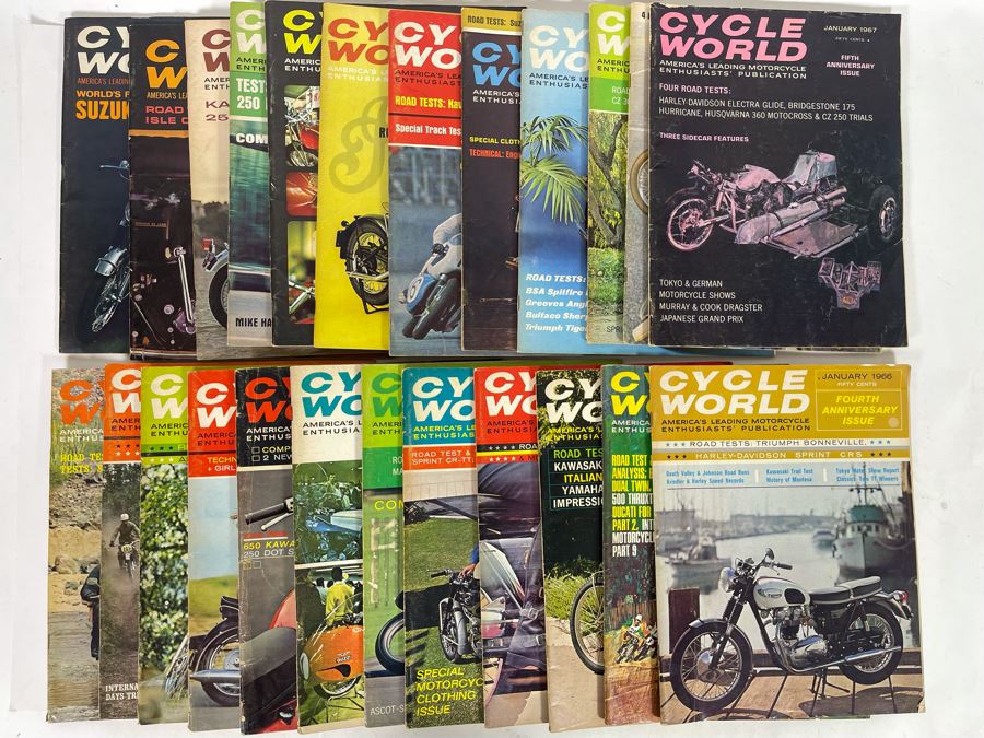 Vintage Cycle World Motorcycle Magazines 1966 & 1967 - See Photos [Photo 2]